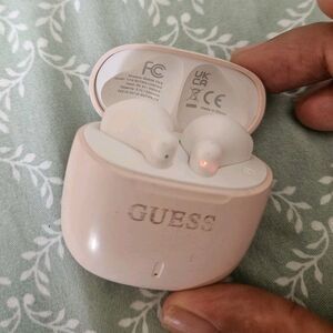 GUESS TWS Wireless Bluetooth In-Ear Earbuds, Pink, Built-In Mic, Charging Case